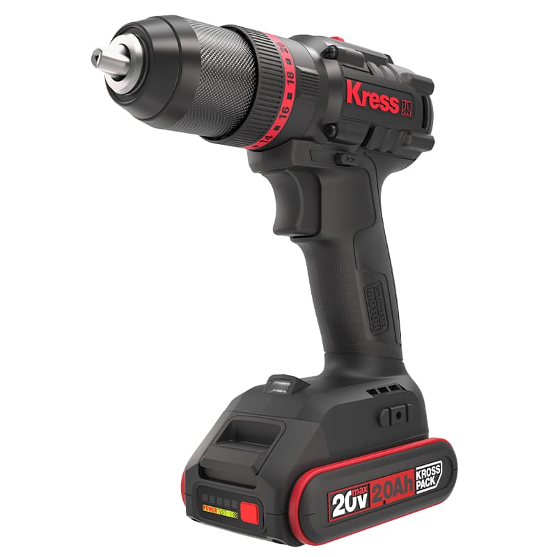 Дрель-шуруповерт ударная KRESS KUC30.1 20V 60Нм бесщеточная аккумуляторная — детальное фото