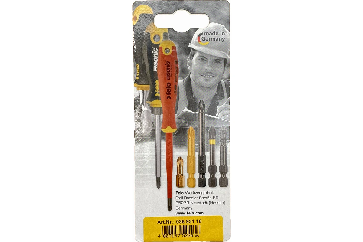 Биты Industrial 3 шт, T10/T15/T20, 50 мм, в блистере Felo 03693116 — детальное фото
