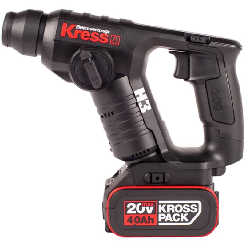 Перфоратор-дрель KRESS H3 KU381 20V 1,5Дж аккумуляторный, с 2хАКБ на 2 А*ч и ЗУ в кейсе