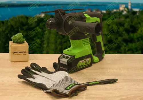 Перфоратор Greenworks GD24SDS2 24V 3803007 (2 Дж) бесщеточный аккумуляторный — детальное фото