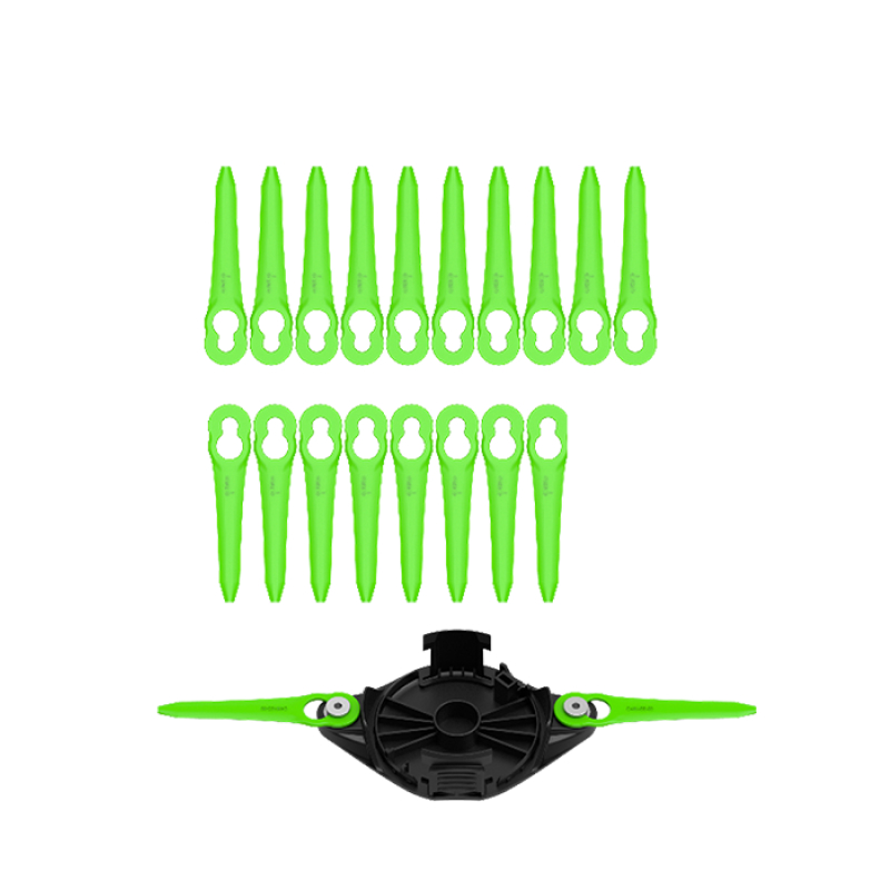 Нож пластиковый 2963607 20 шт с диском для двухсторонней установки для триммеров Greenworks GD24LT331, G24LT301 24V и G40LT331 40V — детальное фото