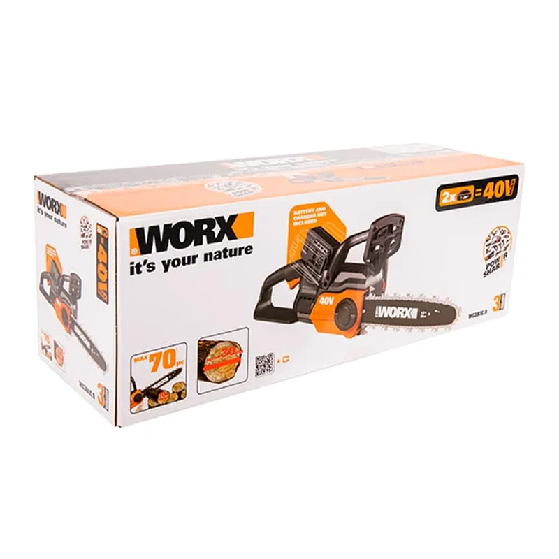 Пила цепная WORX WG381E 40V Li cordless ChainSaw 30 см аккумуляторная — детальное фото