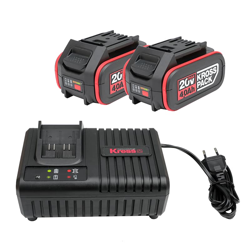 Комплект KRESS KAD21: 2 аккумулятора 4 Ач 20V и зарядное устройство 6А — детальное фото