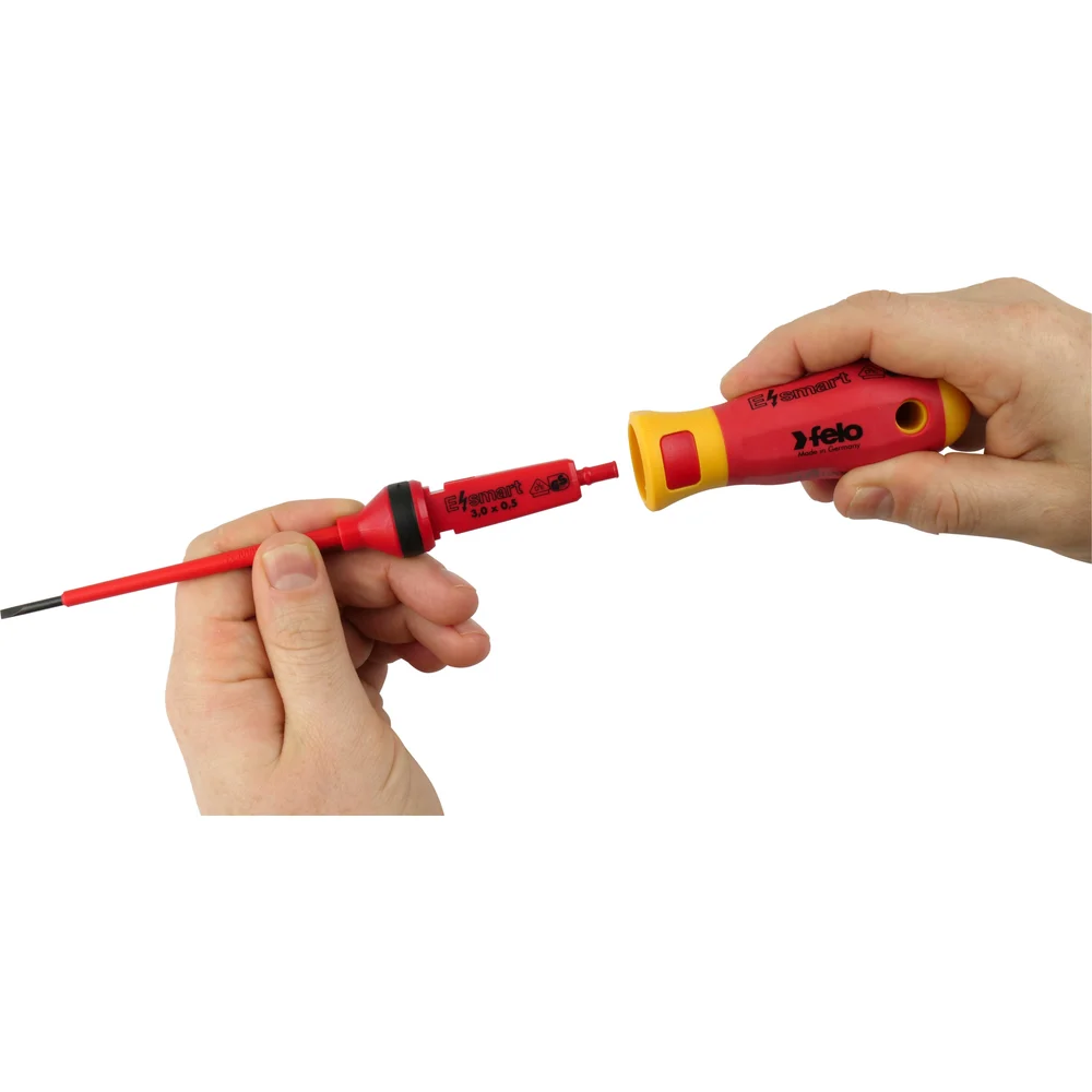 Набор диэлектрических стержней, рукоятки E-SMART, бокорезов и плоскогубцев с отверткой тестером Felo 06391904 — детальное фото