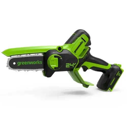Мини-пила аккумуляторная цепная Greenworks 10 см 24V G24MCS10 2008207UA, с АКБ на 2 А*ч и ЗУ